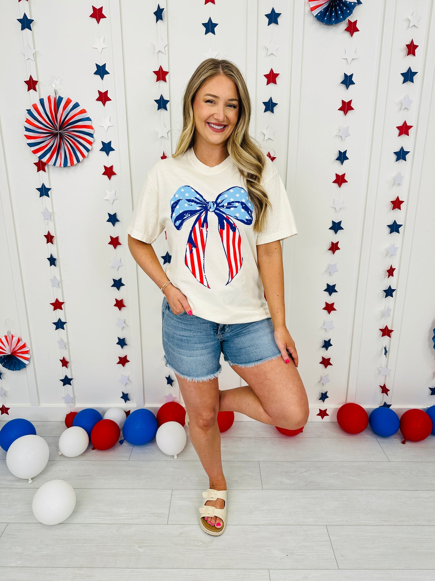 Bow Stars and Stripes Graphic Tee