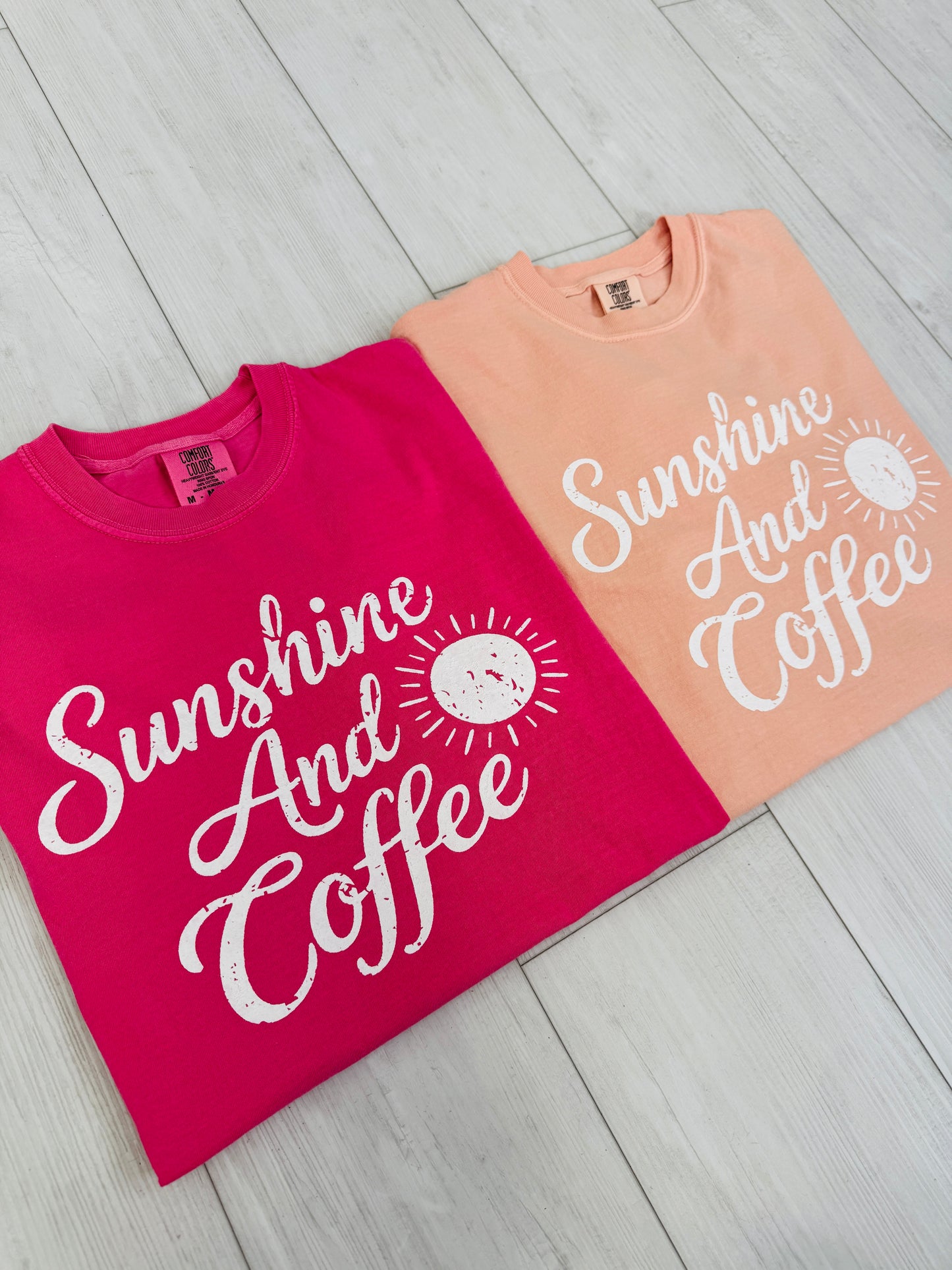 Sunshine And Coffee Graphic Tee In Two Colors