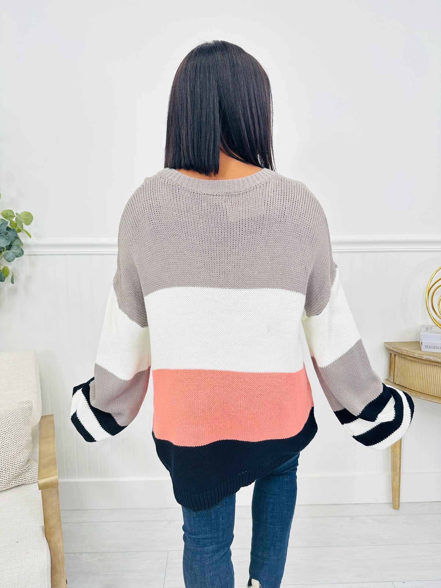 Bold Moves Only Pullover in Grey/Blush/Black