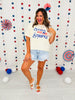 Stars And Stripes Boxy Graphic Tee