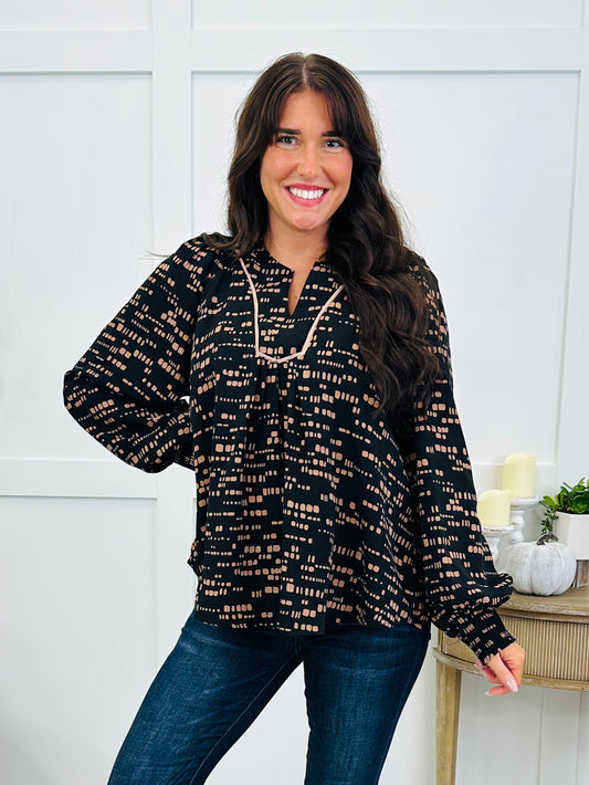 Midnight Confetti Blouse In Black