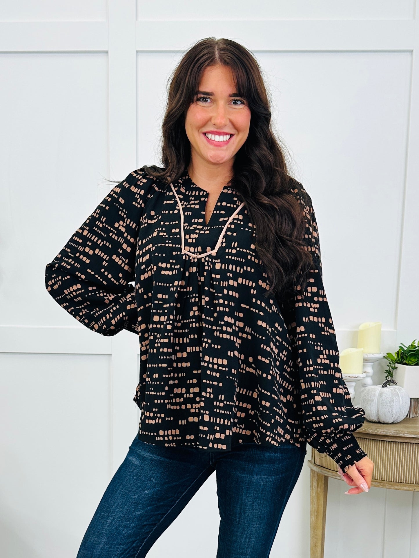 Midnight Confetti Blouse In Black