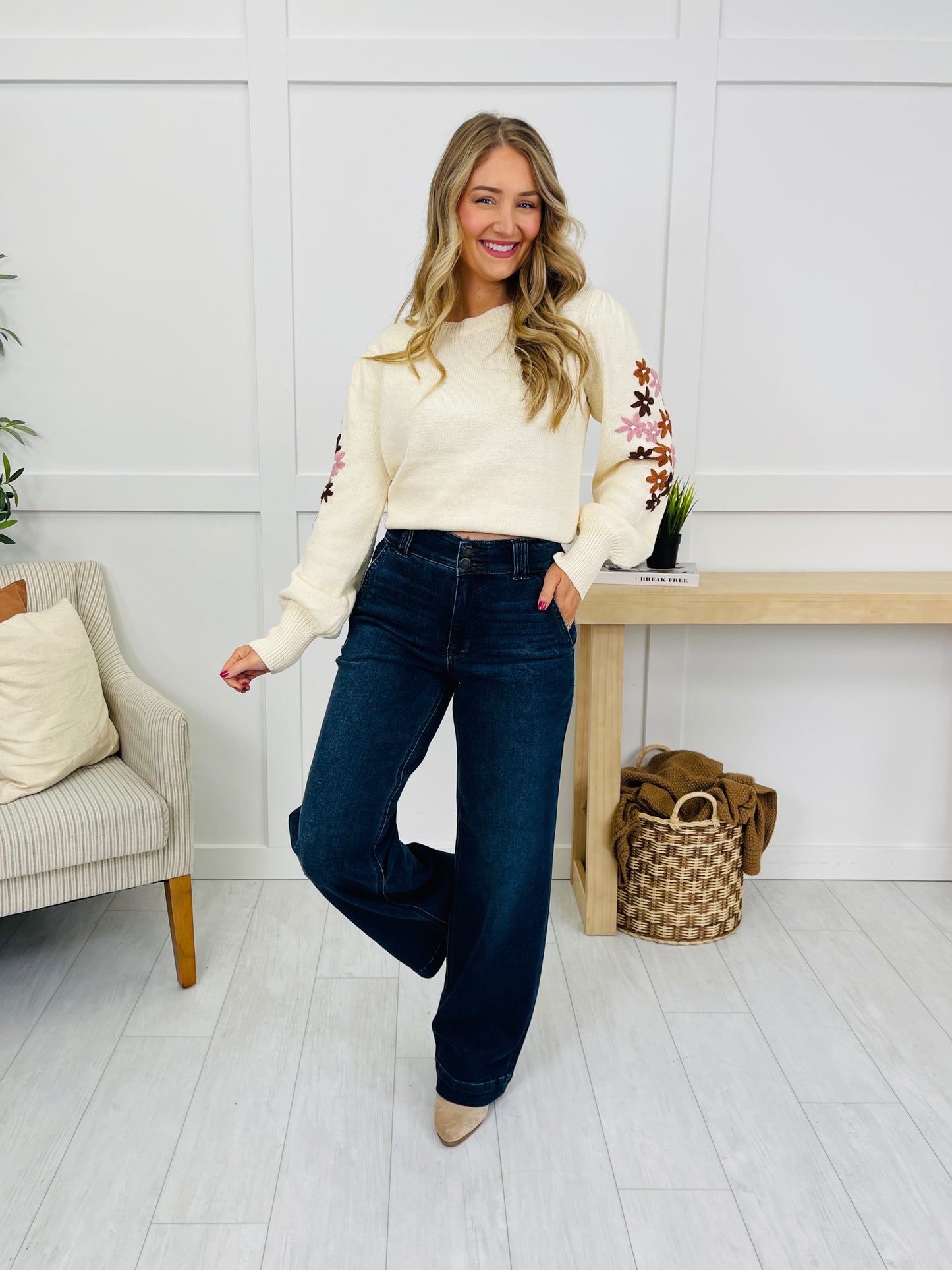 Judy Blue Double Time Wide Leg Jeans