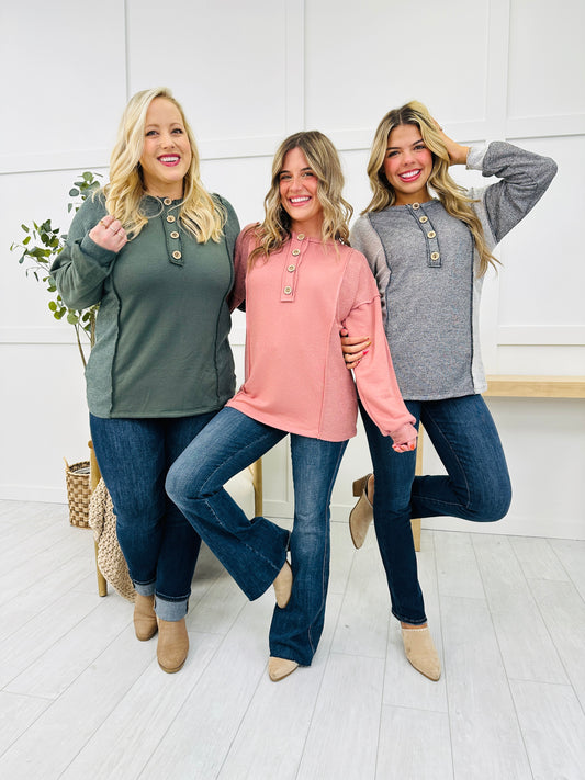 REG/CURVY Daydream Draped Long Sleeve Top- Multiple Colors!