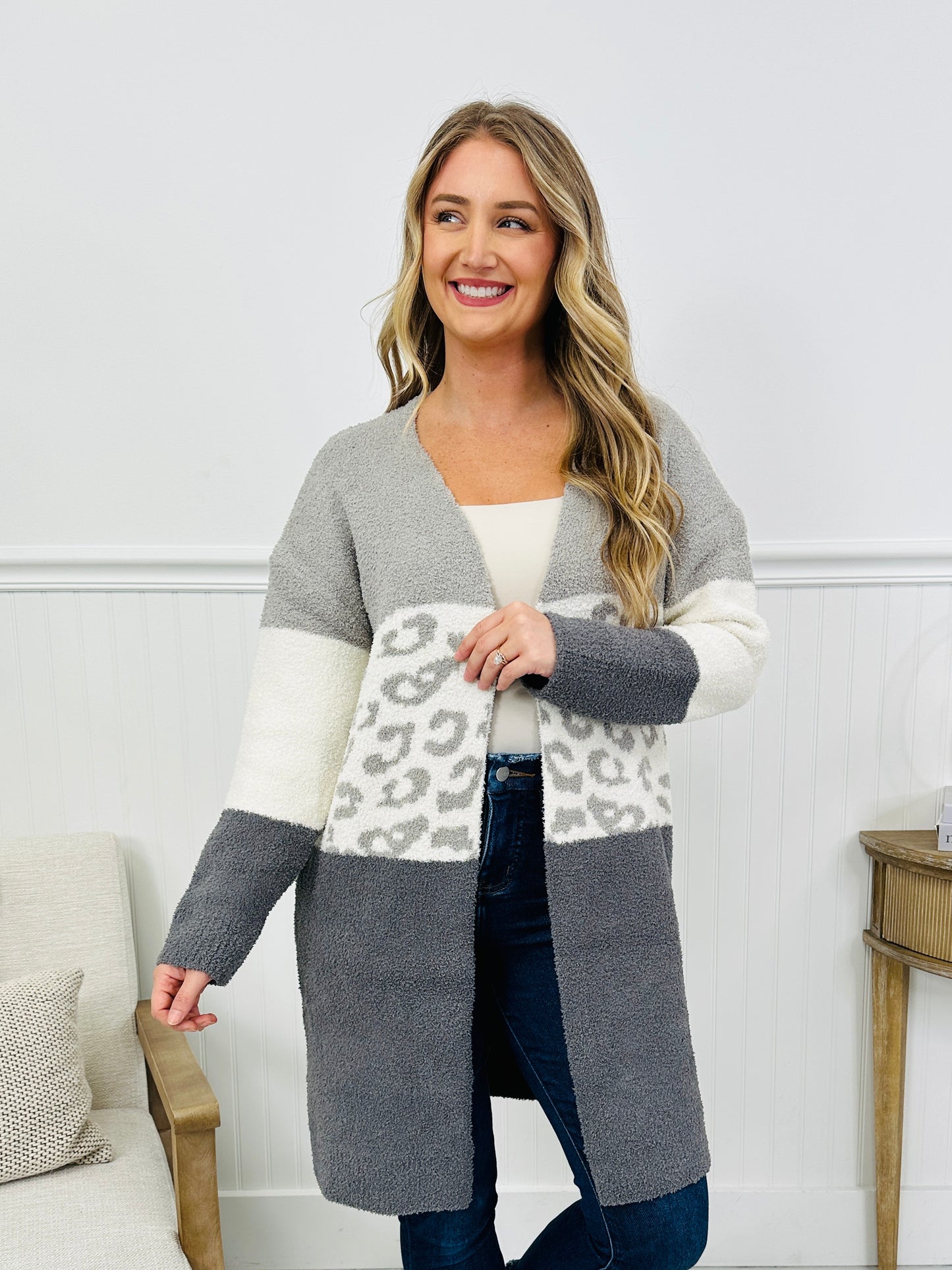 Stay Warm With Me Cardigan in Gray