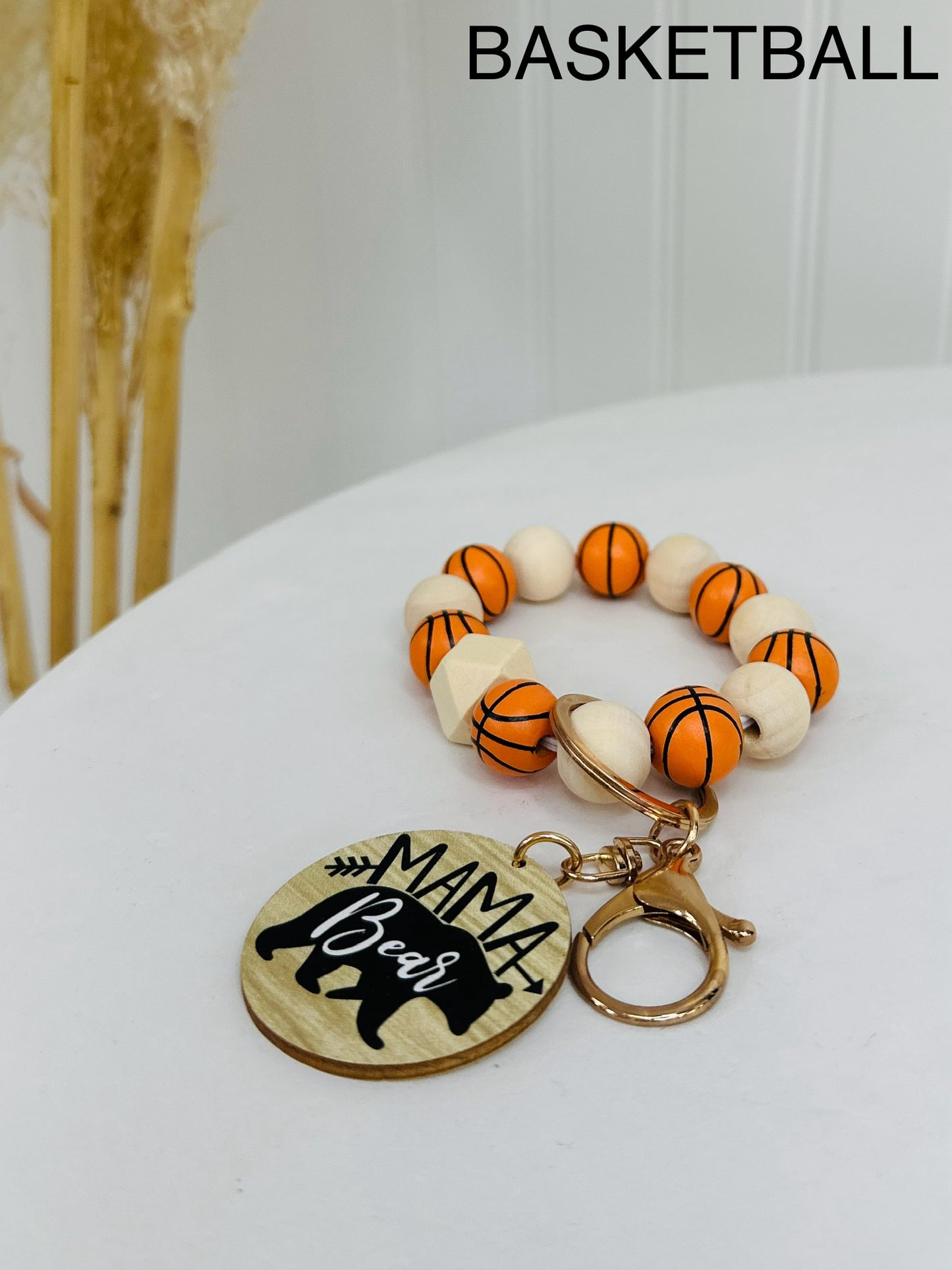 Sports Mama Bear Keychain Wristlet- Multiple Styles!