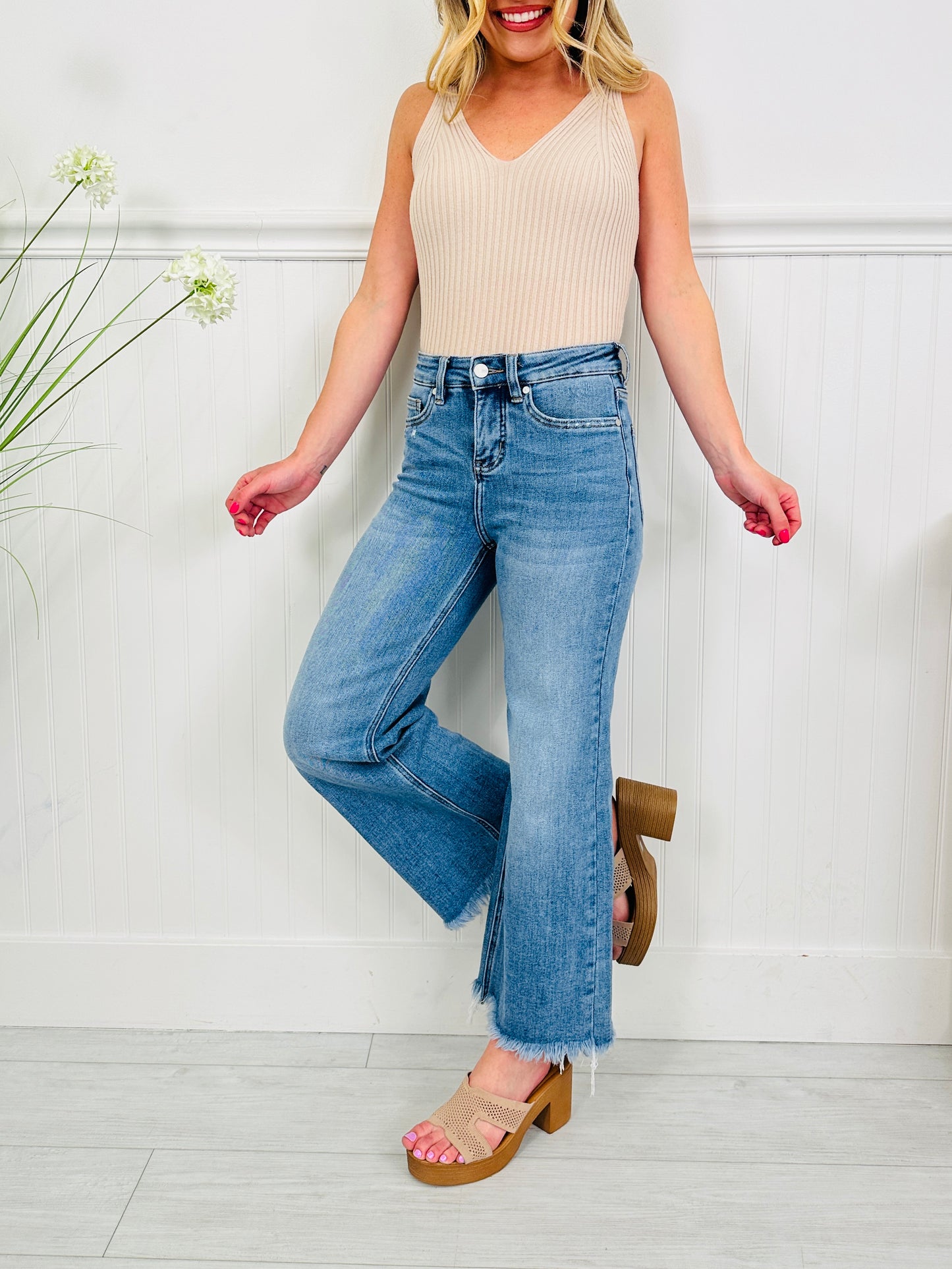 On The Go Tummy Control Wide Leg Jeans
