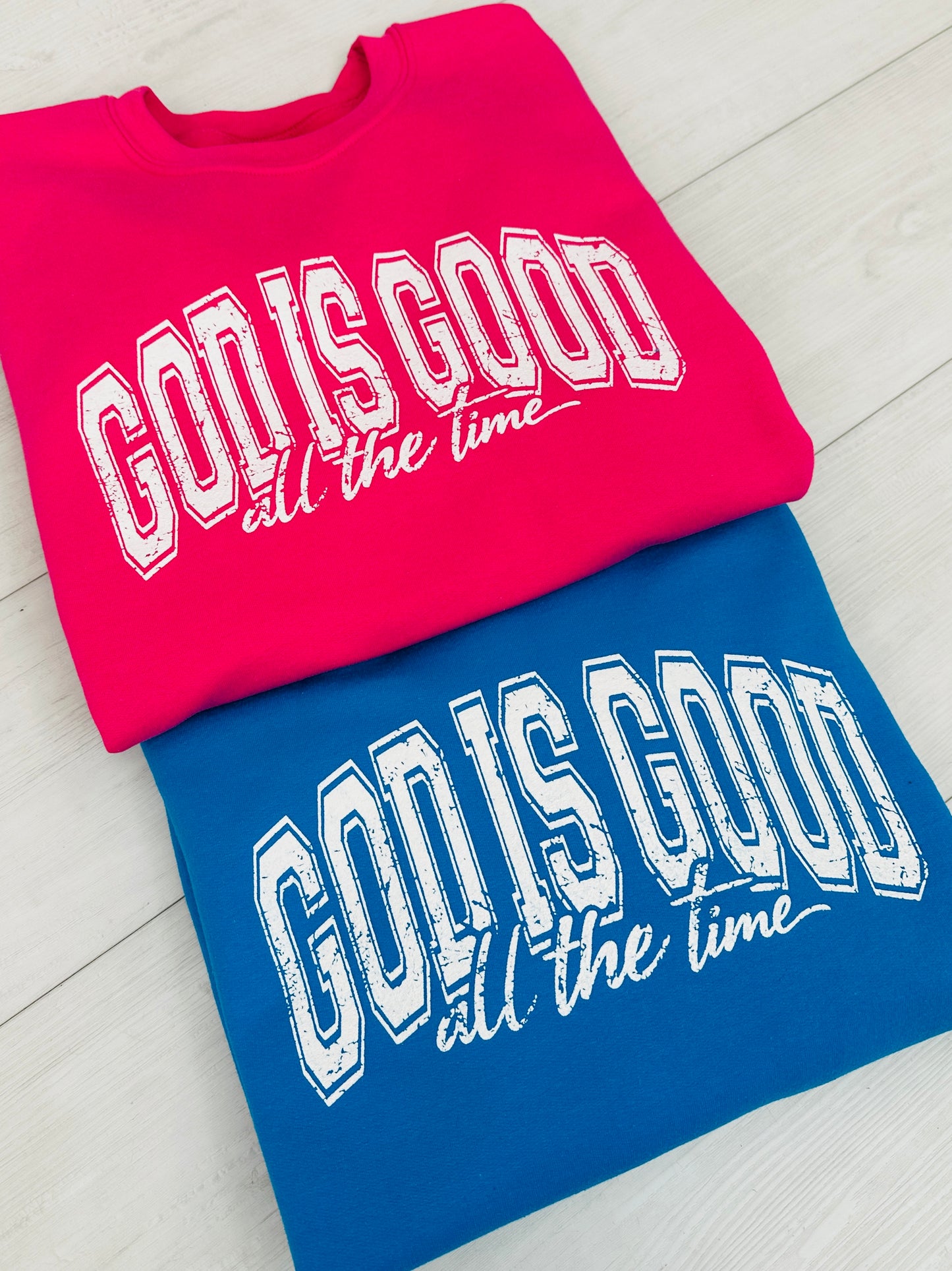 God is Good Graphic Crewneck Sweatshirt in Two Colors
