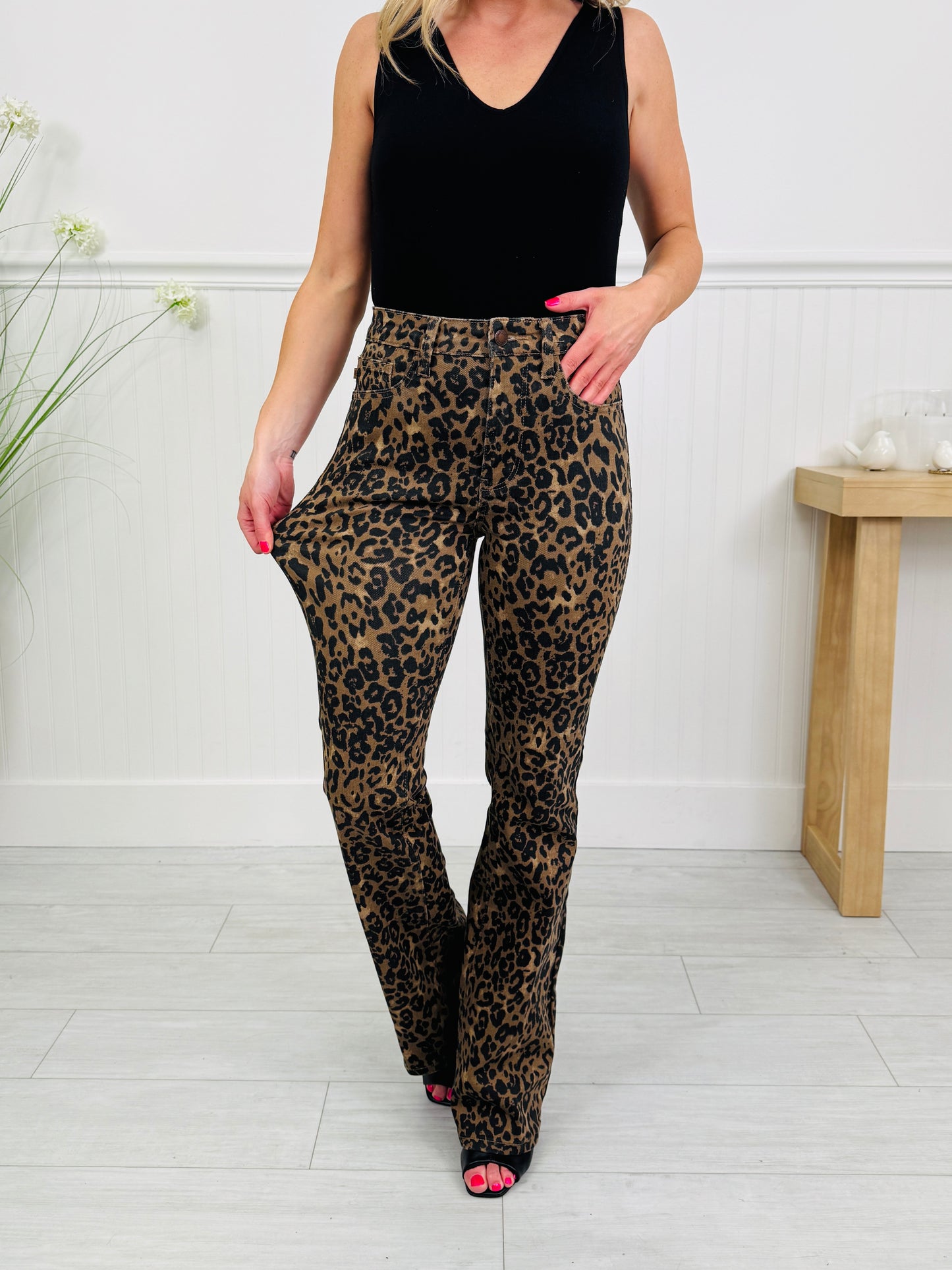 Judy Blue Leveled Up Leopard Bootcut Jeans