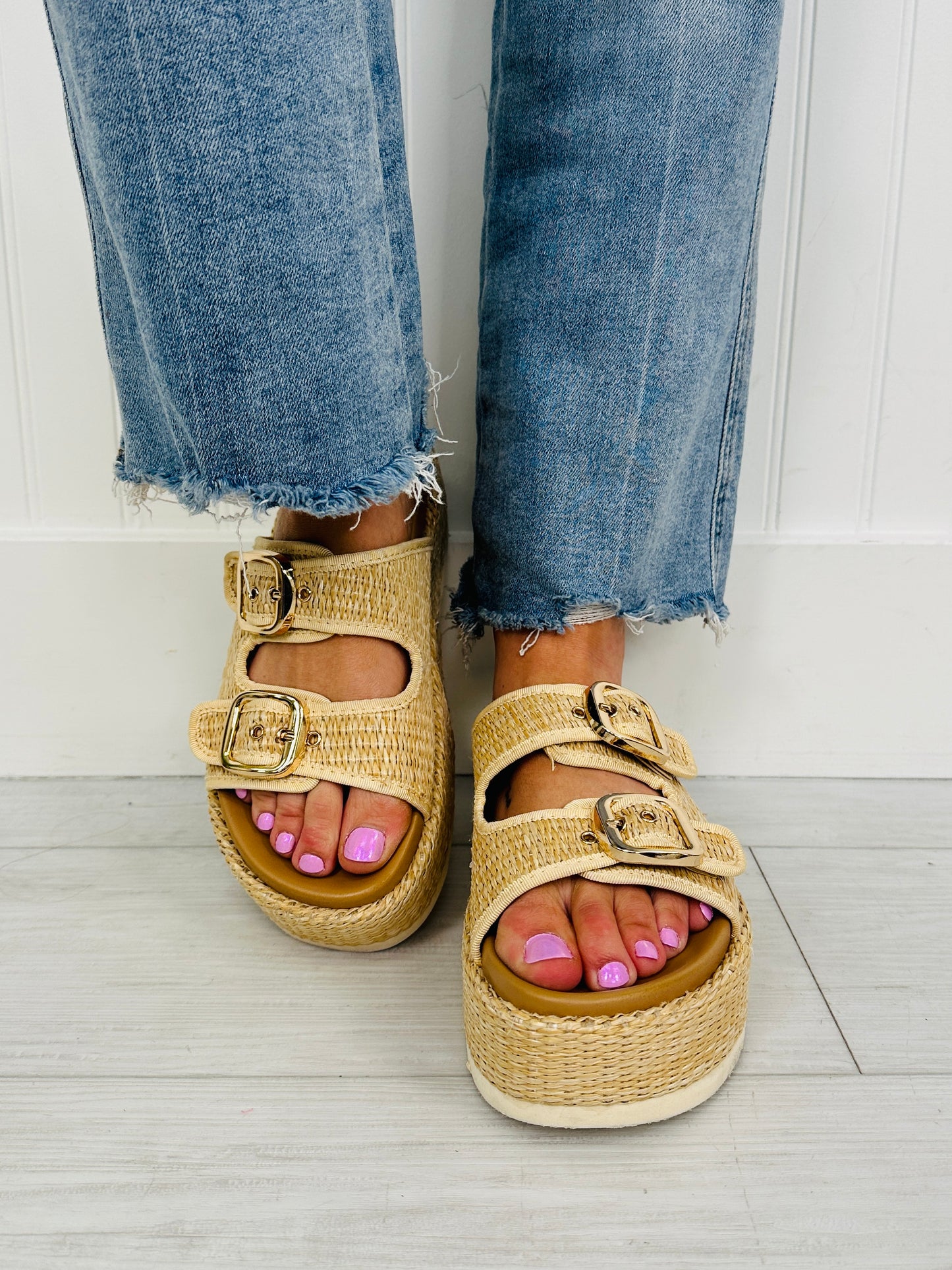 Step Above The Rest Platform Raffia Sandals