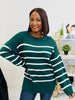Falling Into Pattern Sweater in Hunter Green
