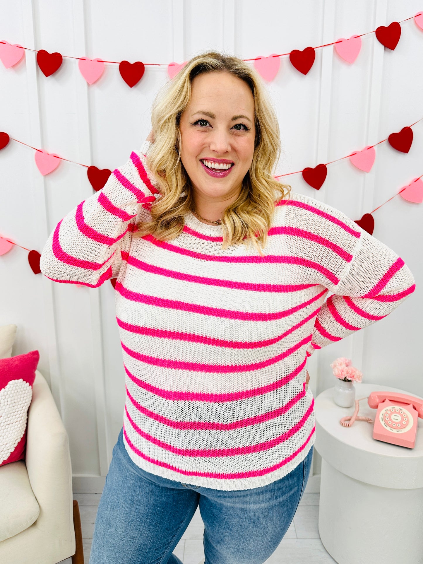 Smitten In Stripes Sweater