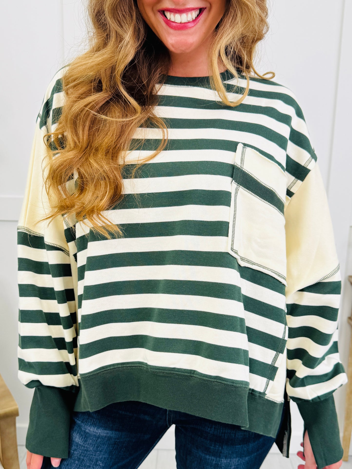 The Hidden Gem Top In Hunter Green/Ivory