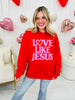 Love Like Jesus Puff Graphic Crewneck Sweatshirt