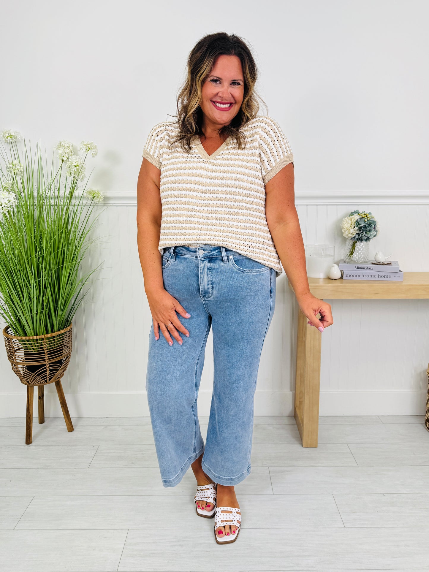 Triple the Comfort Cropped Wide Leg Jeans in Three Inseams