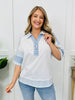 Patchwork Harbor Top In H. Grey