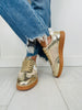 Glimmer Groove Sneakers In Gold White