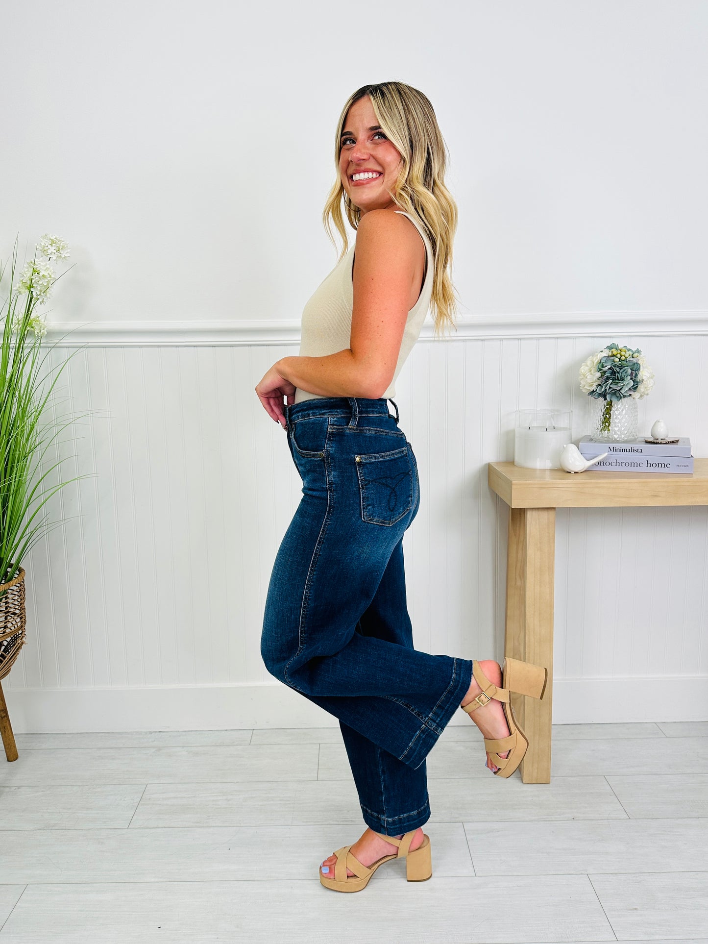 Judy Blue Set The Standard Tummy Control Ankle Wide Jeans