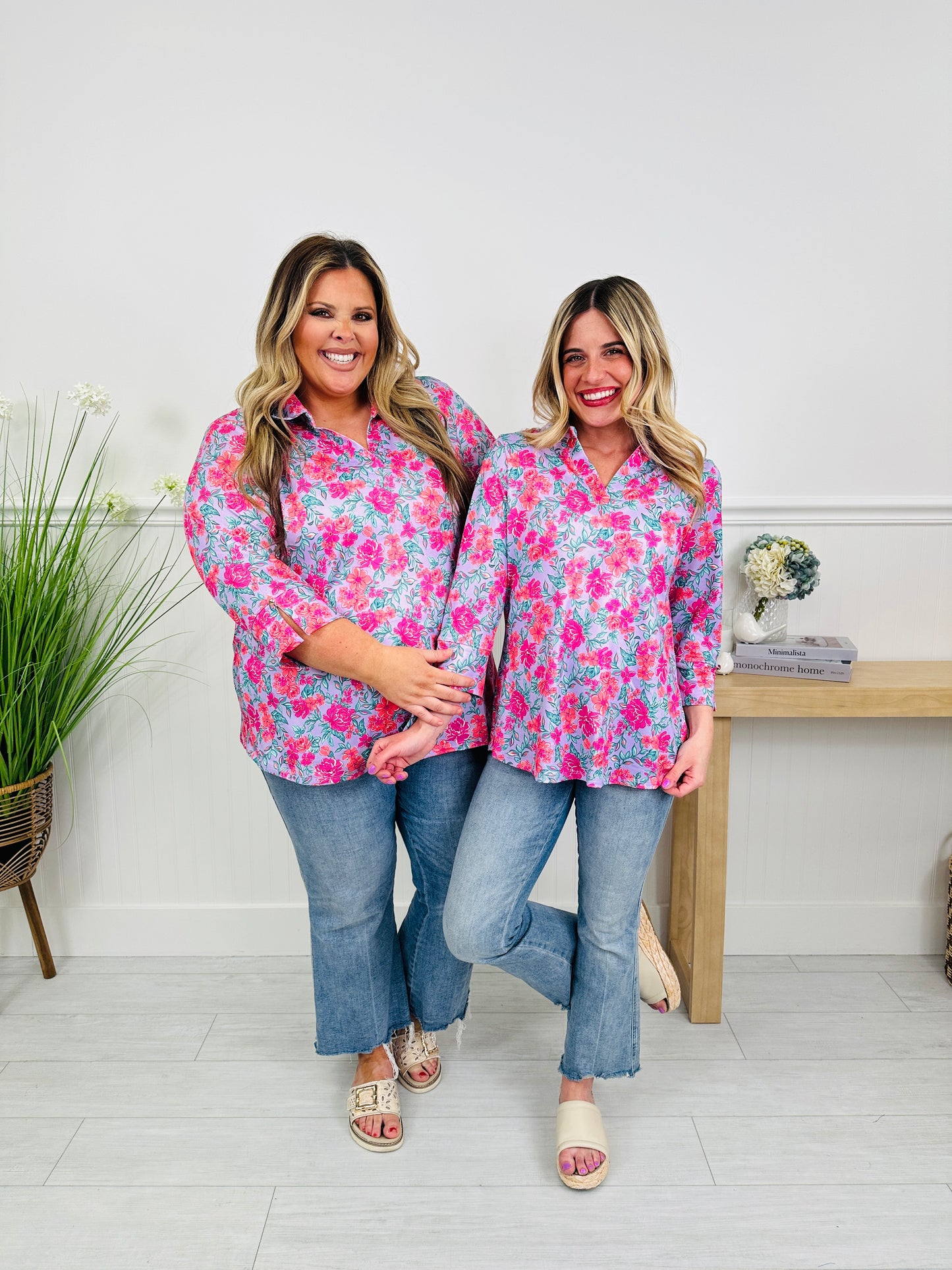 Bloom in Spring Top in Rose Print