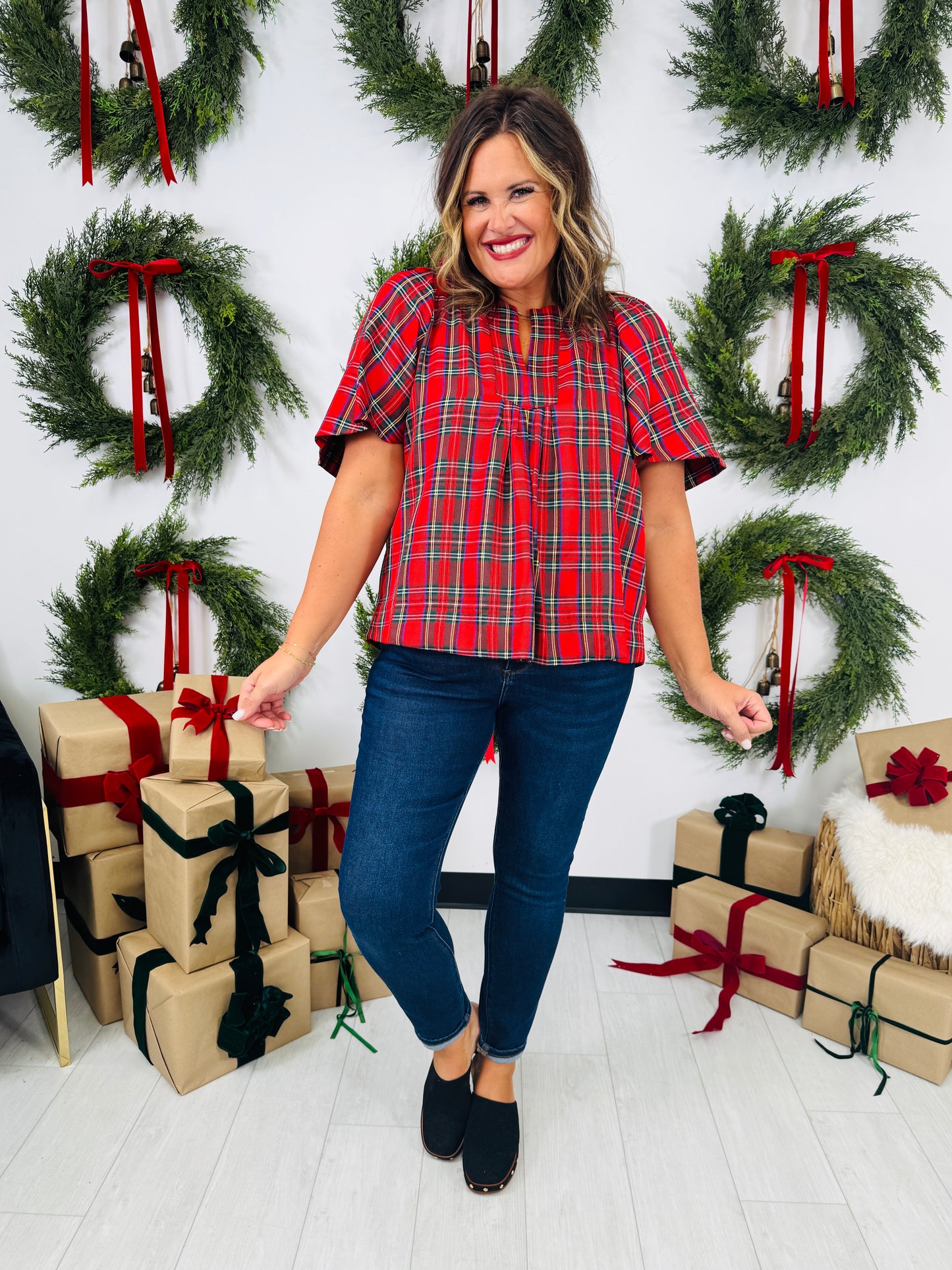 Plaid For The Party Top