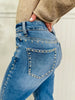 Studded & Styled Tummy Control Wide Leg Jeans