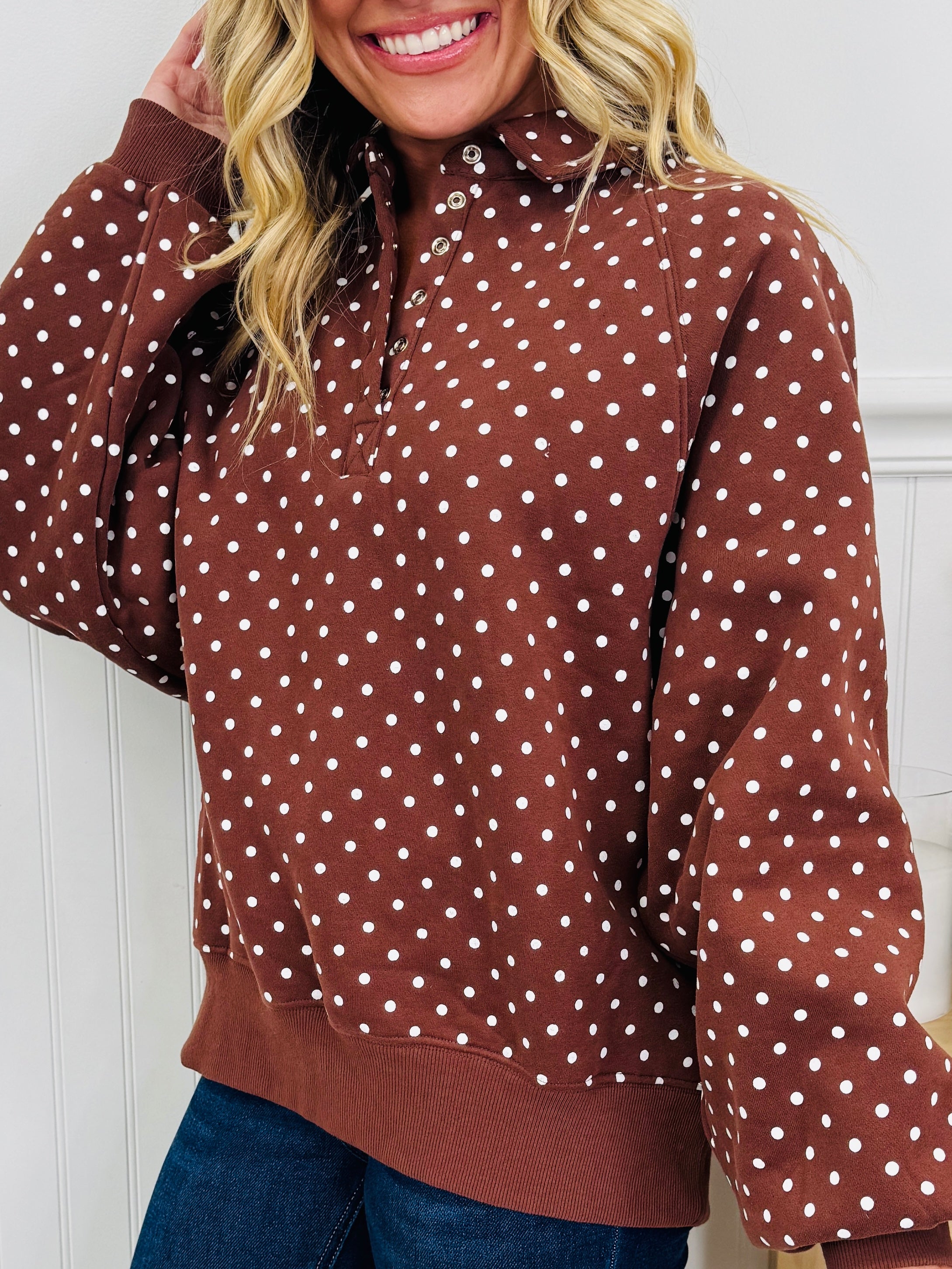 Polka Dot Perfection Pullover In Multiple Colors – MOCO Boutique