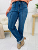 Judy Blue Waiting for You Cuffed Straight Leg Jeans in Reg/Curvy