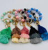 Beaded Key Ring With Tassel- Multiple Colors!