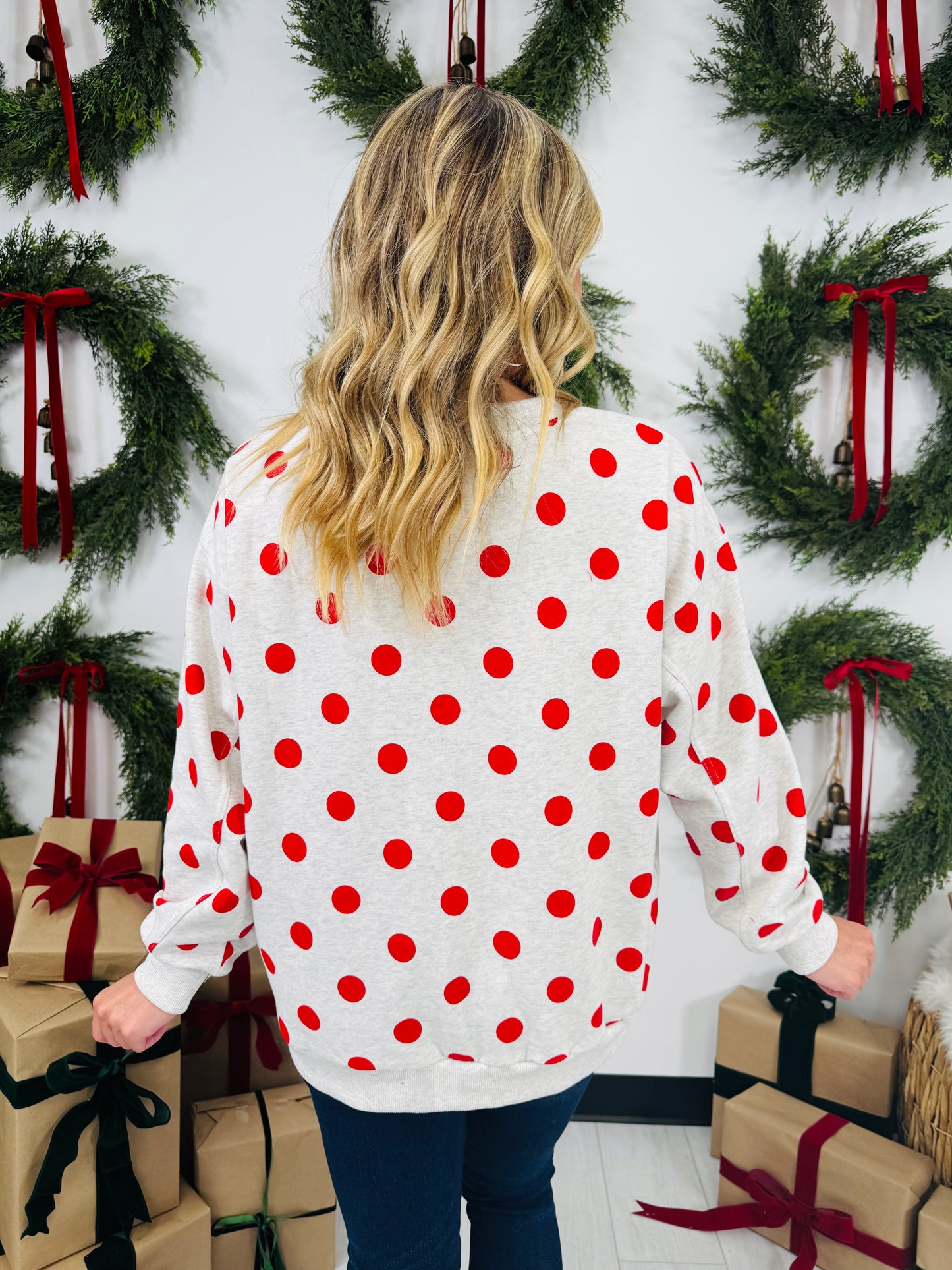Merry On The Dot Crewneck