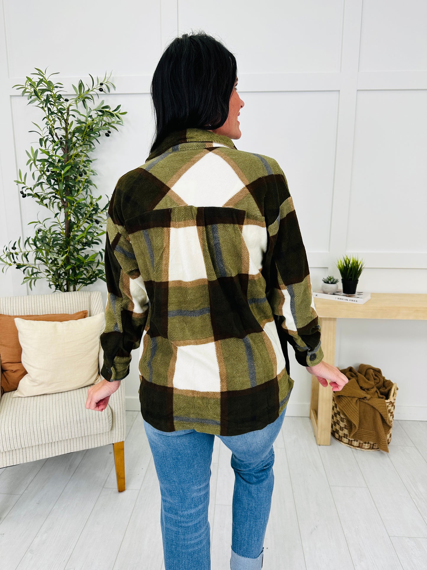 Rustic Runway Shacket in Olive