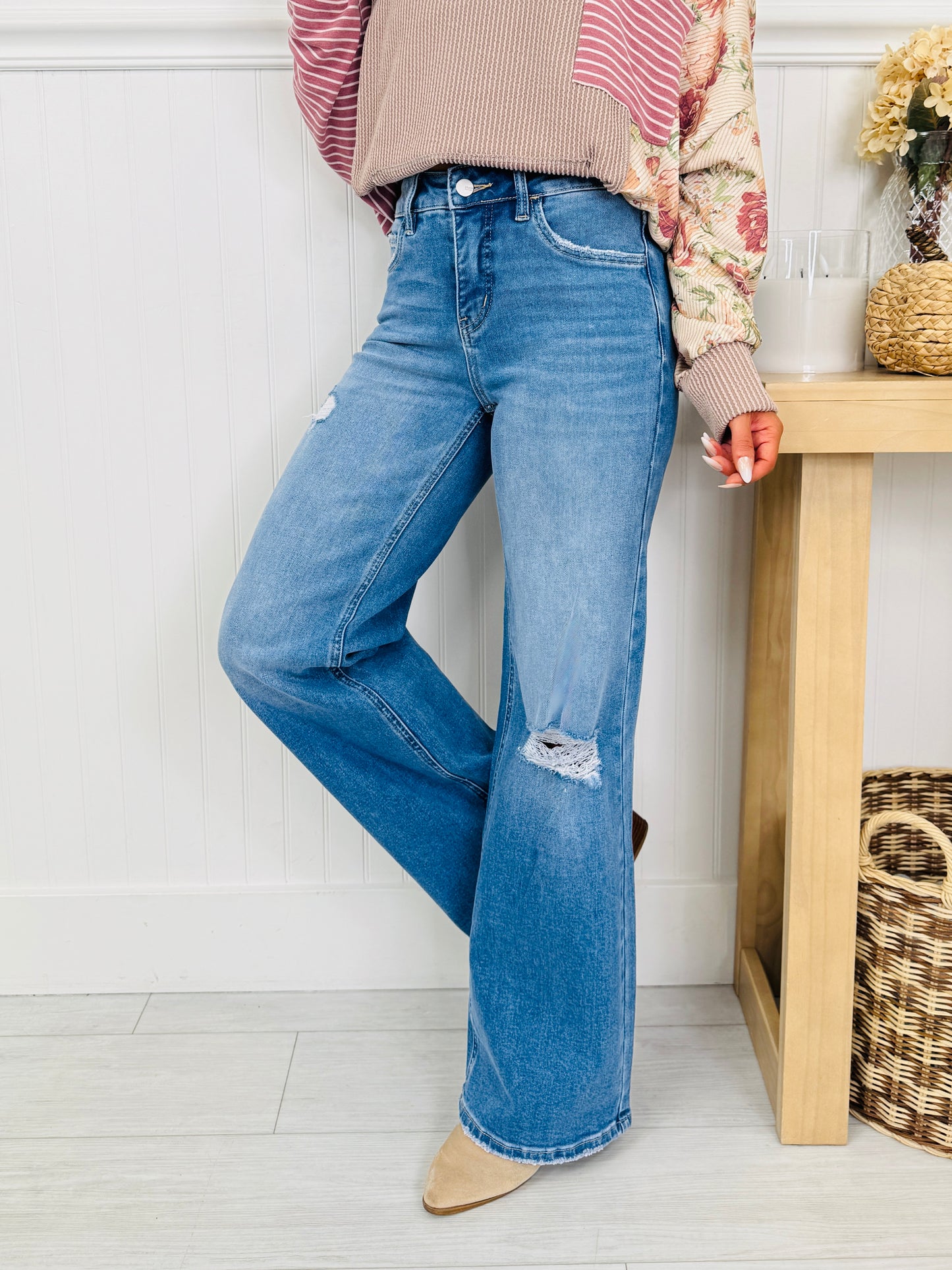 Relaxed & Ready Wide Leg Tummy Control Jeans In Multiple Inseams