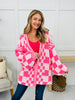 The Final Checkpoint Cardigan in Neon Pink Combo
