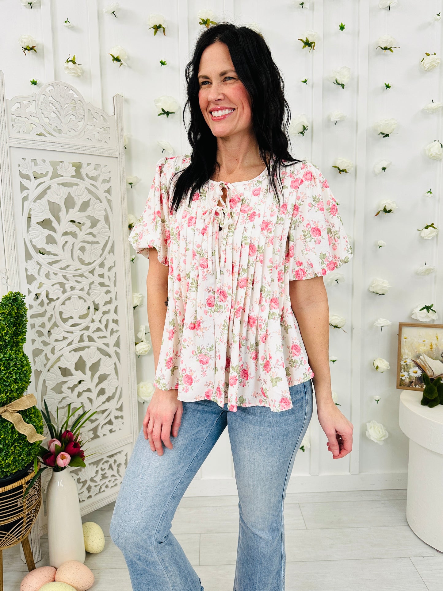 Vintage Blossoms Top In Blush