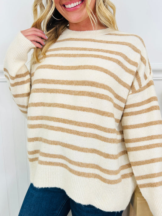 Soft Seasons Sweater In Taupe
