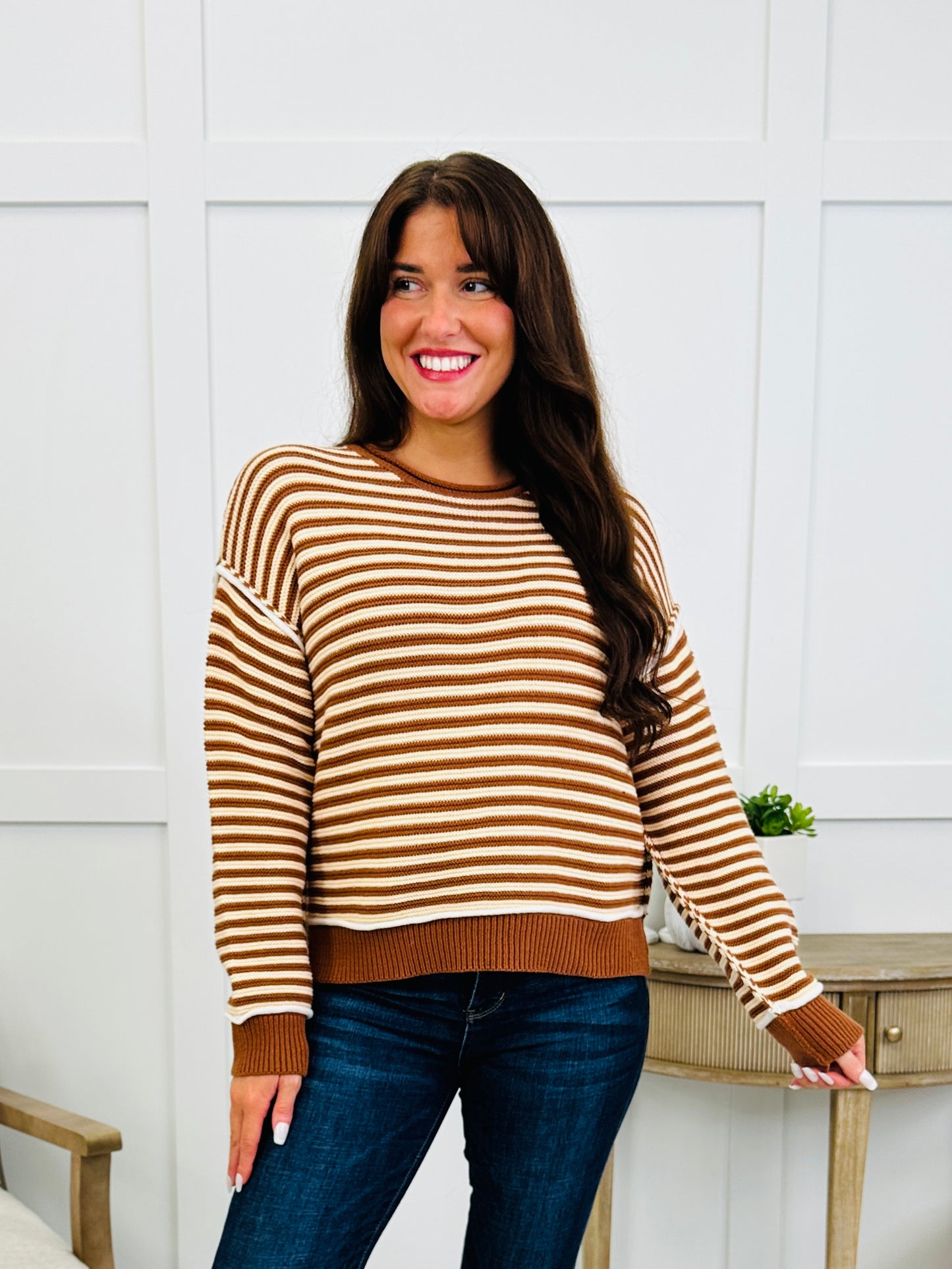 Toffee Stripe Sweater