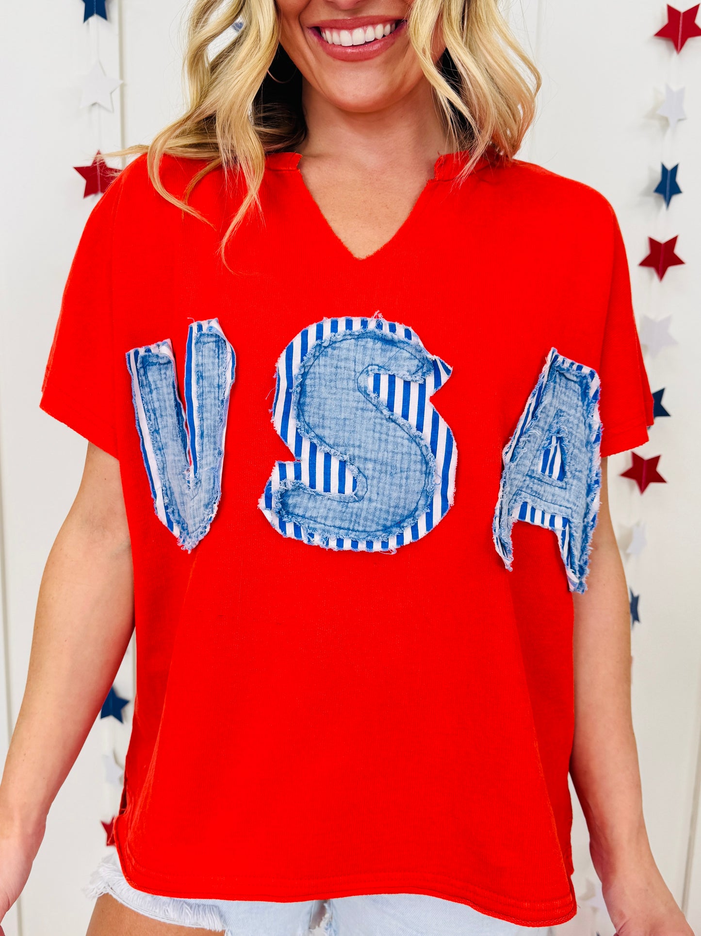 Patriotic Patchwork Top in Multiple Colors