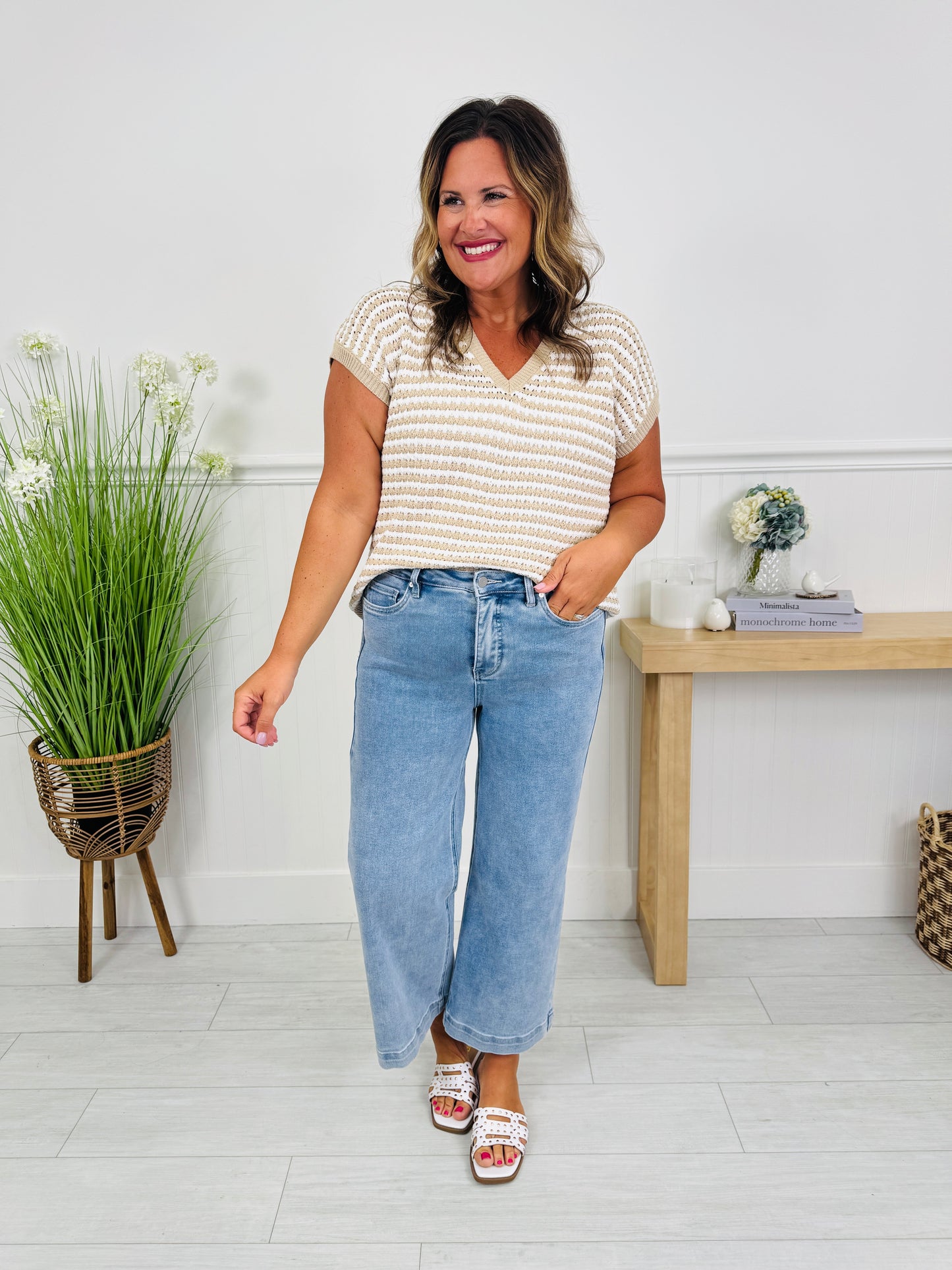 Triple the Comfort Cropped Wide Leg Jeans in Three Inseams