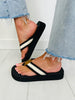 Simple Shore Flip Flops In Ivory Black