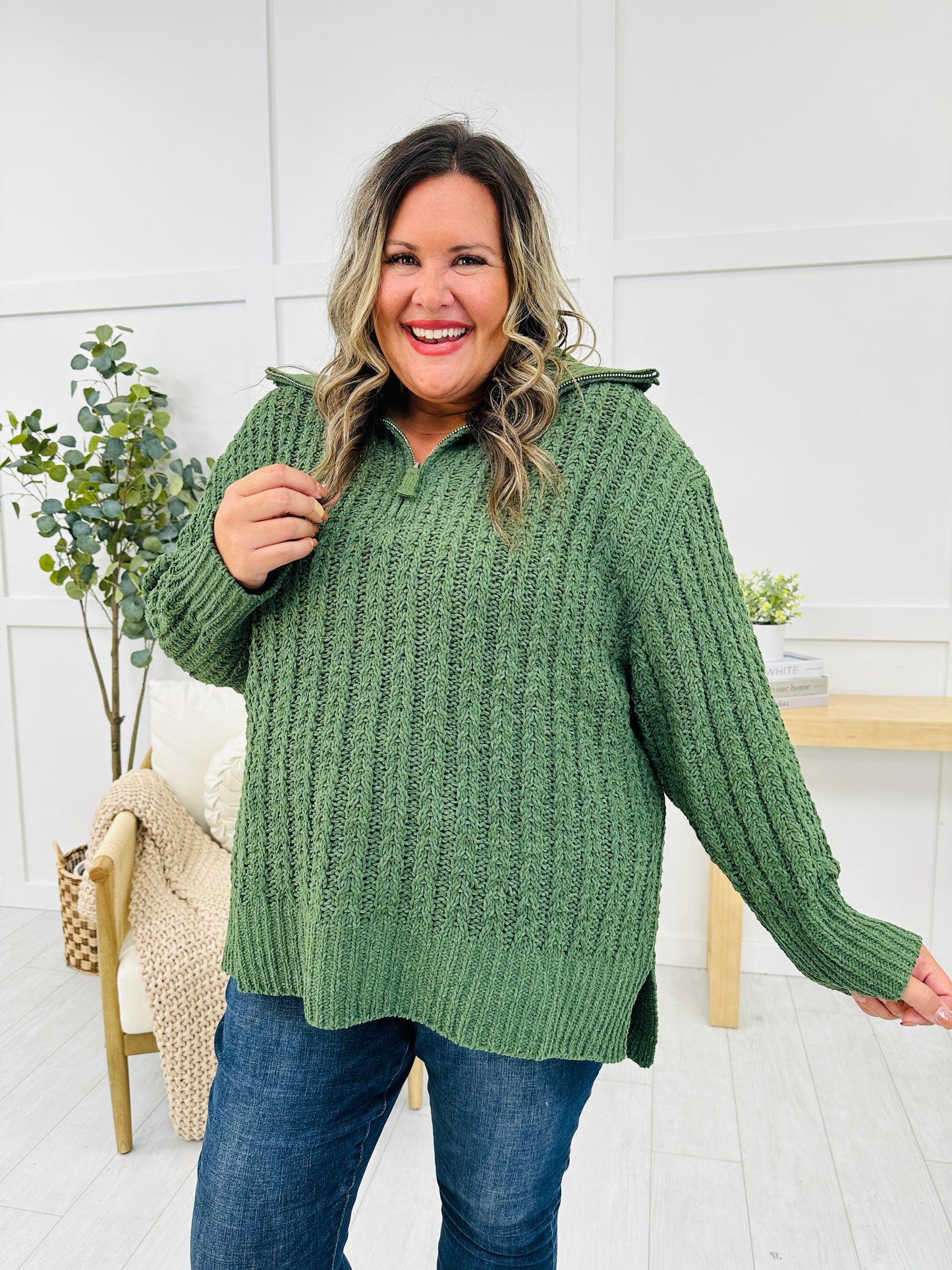 REG/CURVY Cozy Crush Chenille Zip Up Sweater- Multiple Colors!