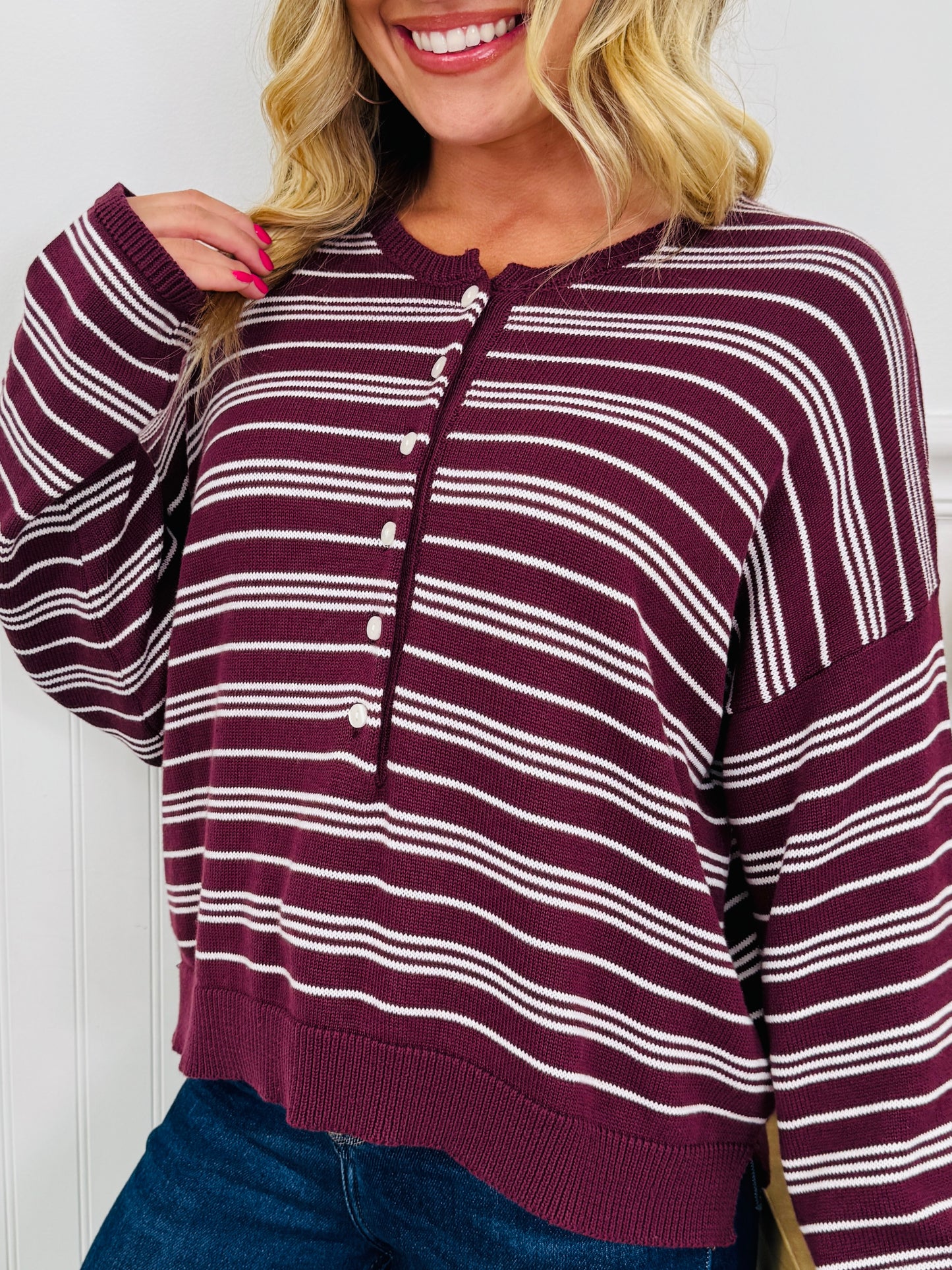 Fine Line Top In Wine