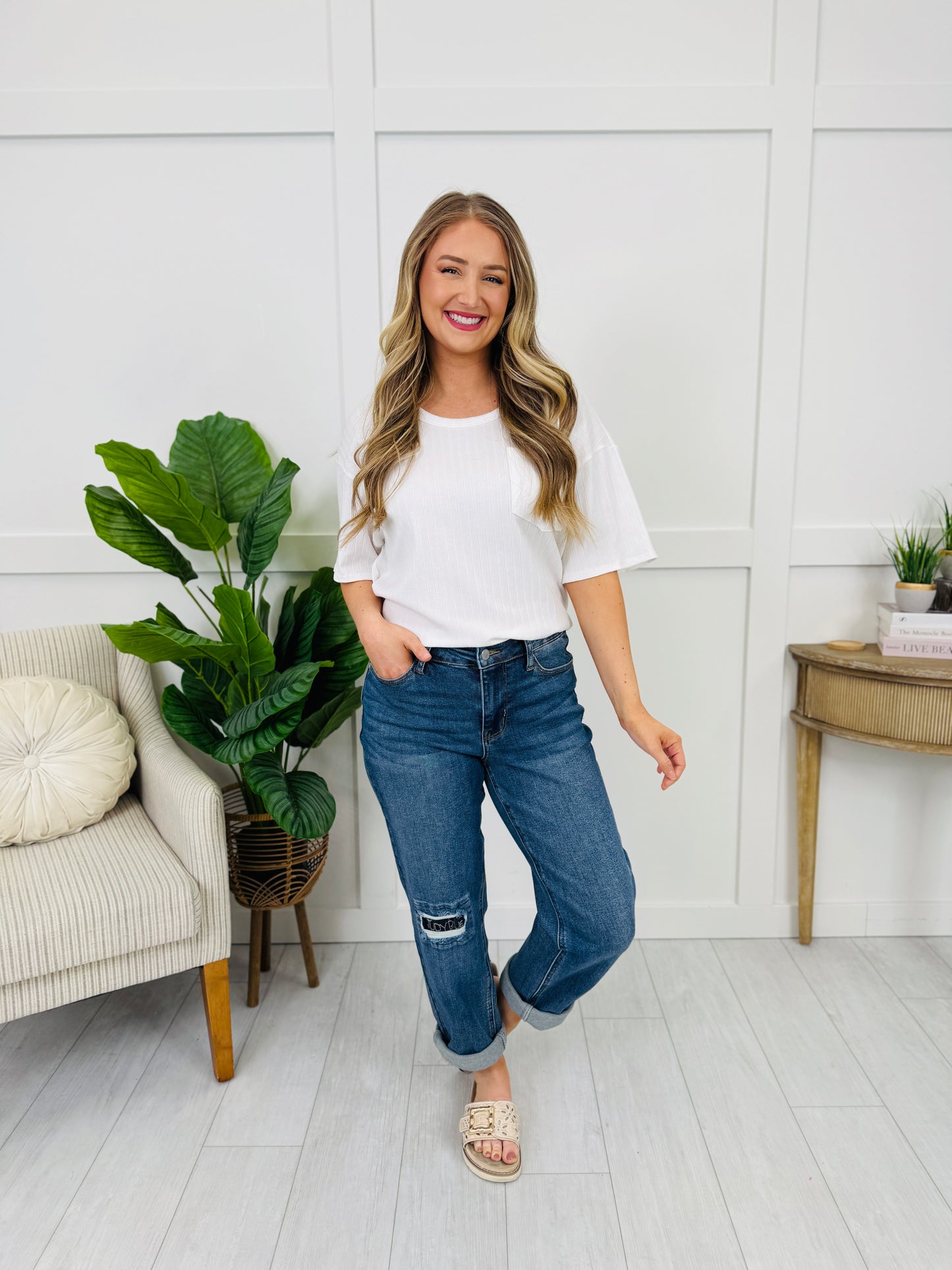 Judy Blue Patch Perfect Boyfriend Jeans