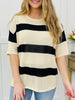 The Modern Stripe Top In Black