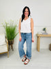 Off The Cuff Wide Leg Cuffed Tummy Control Cropped Jeans