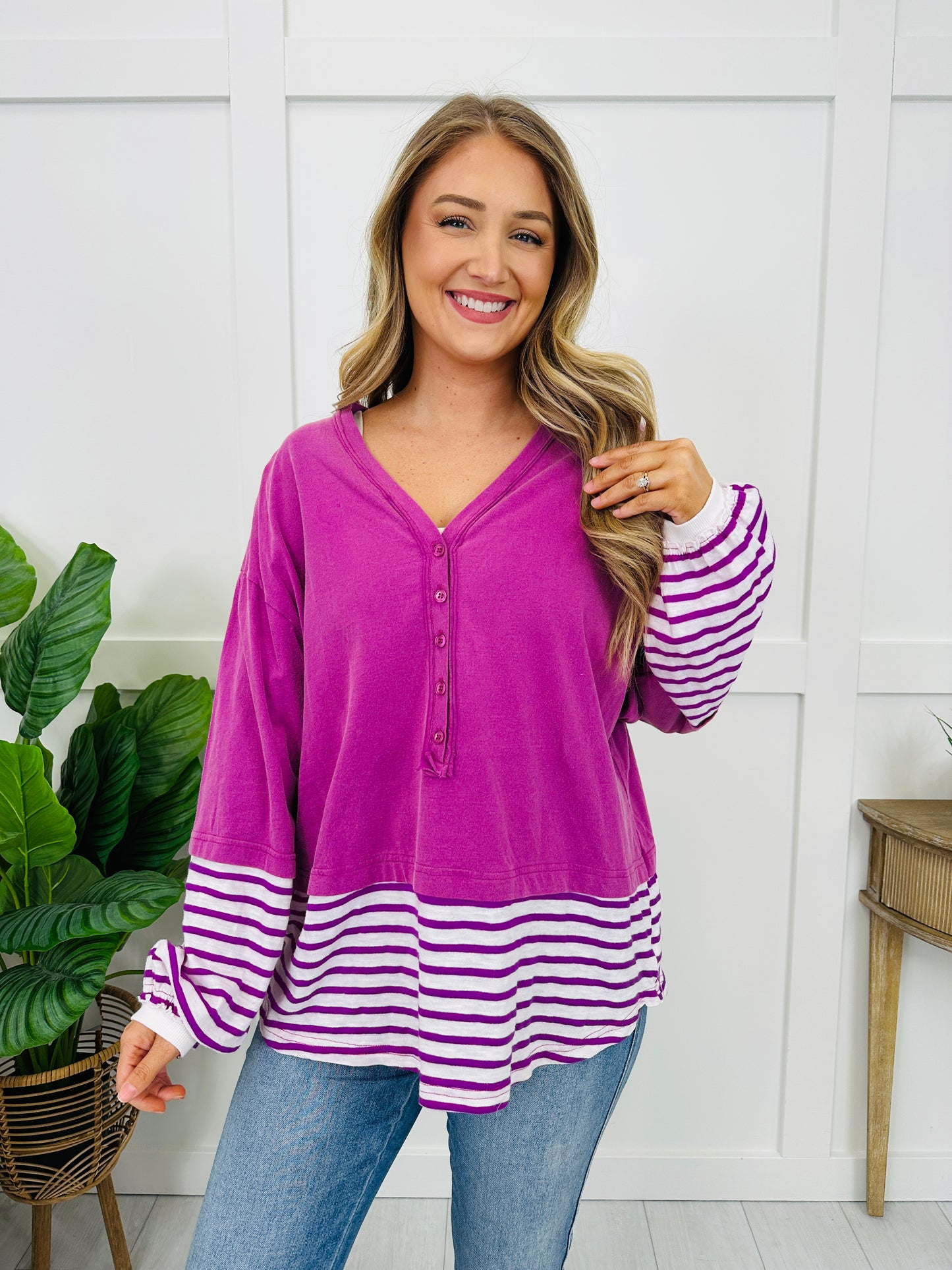 Striped Dreamer Pullover in Orchid