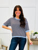 Sunday Stroll Stripe Top In Chocolate Brown