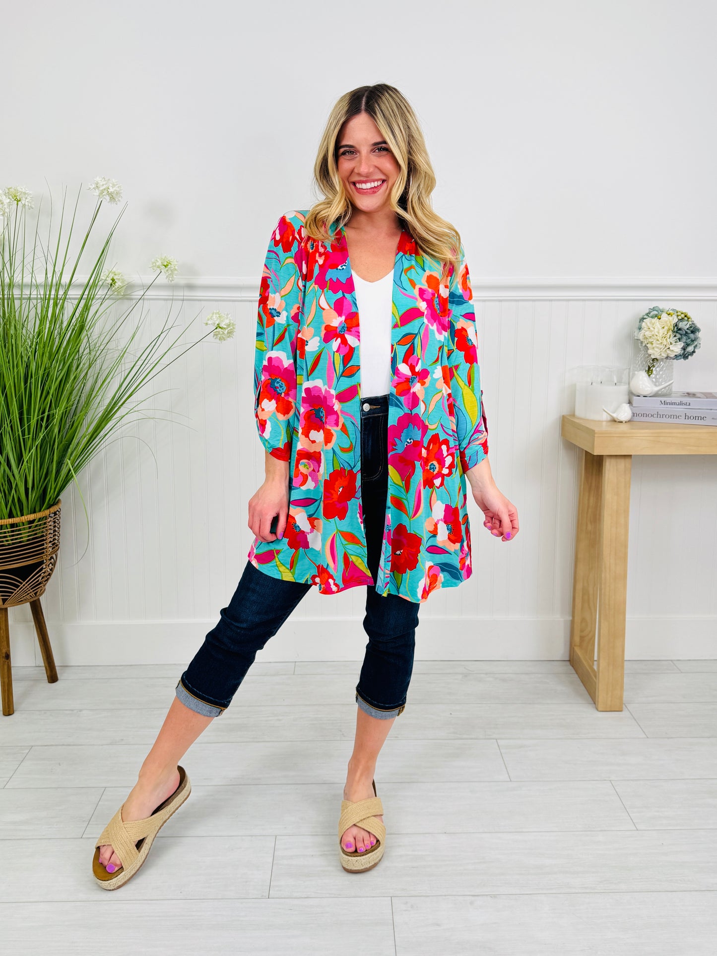 Layered in Spring Cardigan In Floral Print
