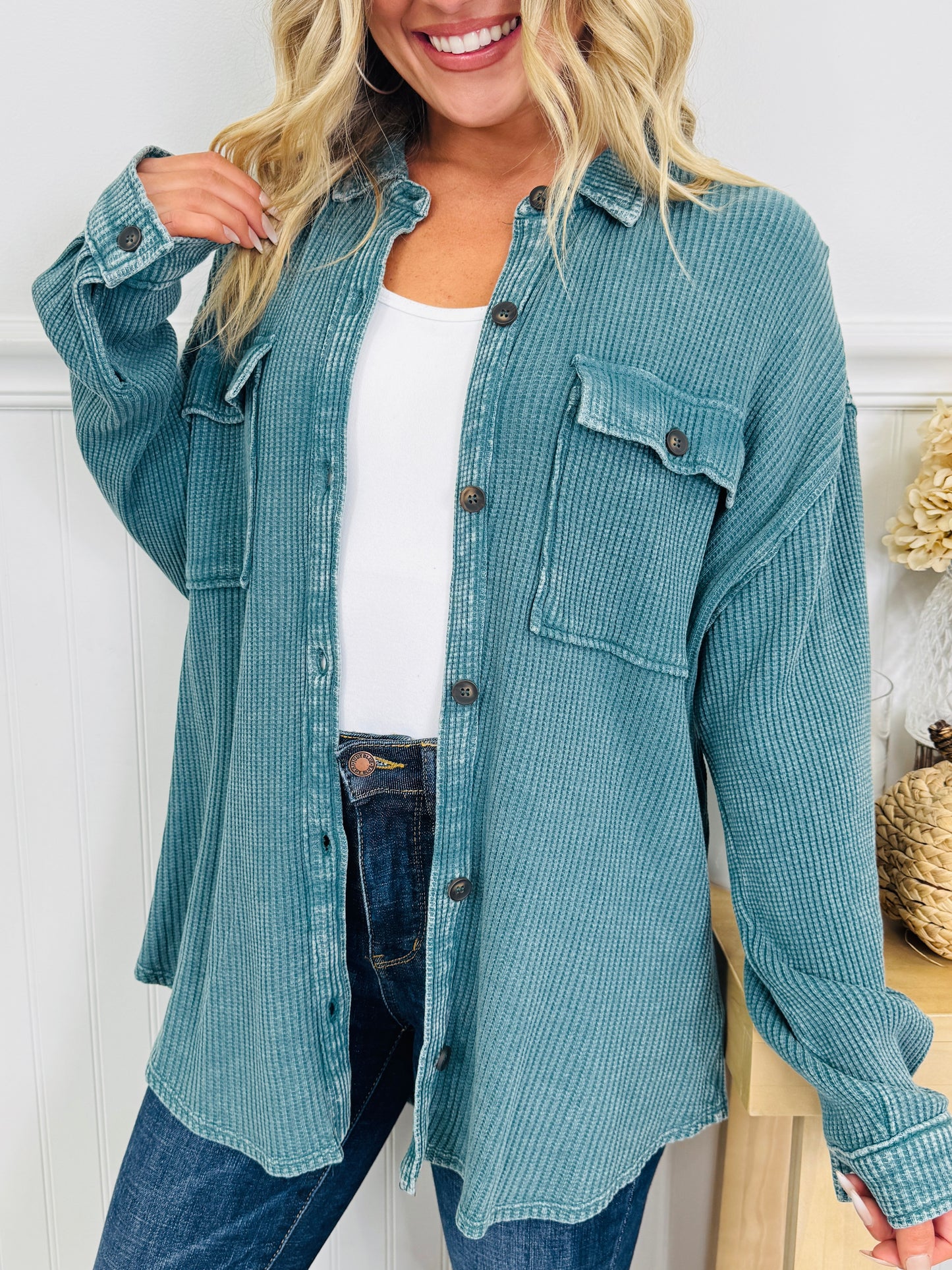 Layering Essential Shacket In Multiple Colors