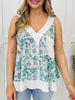 Let It Be Lovely Tank Top In Teal Multi