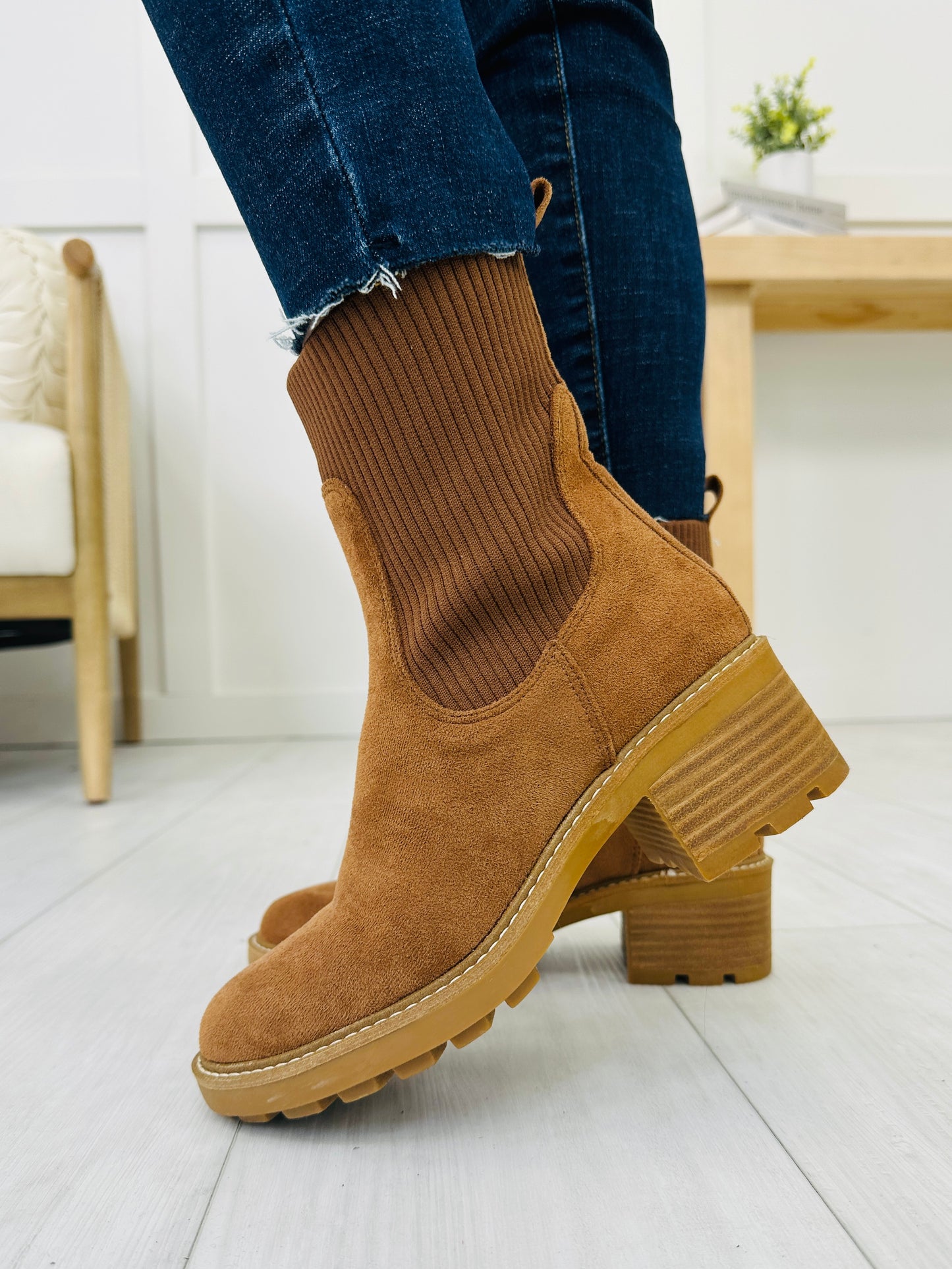 Finding My Direction Booties In Tobacco