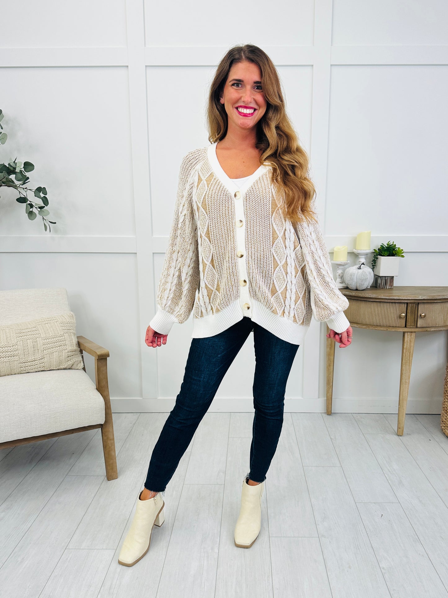 Sweet Comfort Cardigan In Taupe